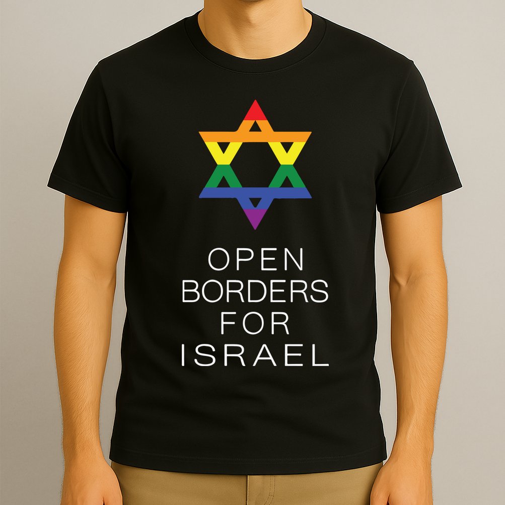 9Mmsmg Lgbtq Jewish Pride Open Borders For Israel T-Shirt