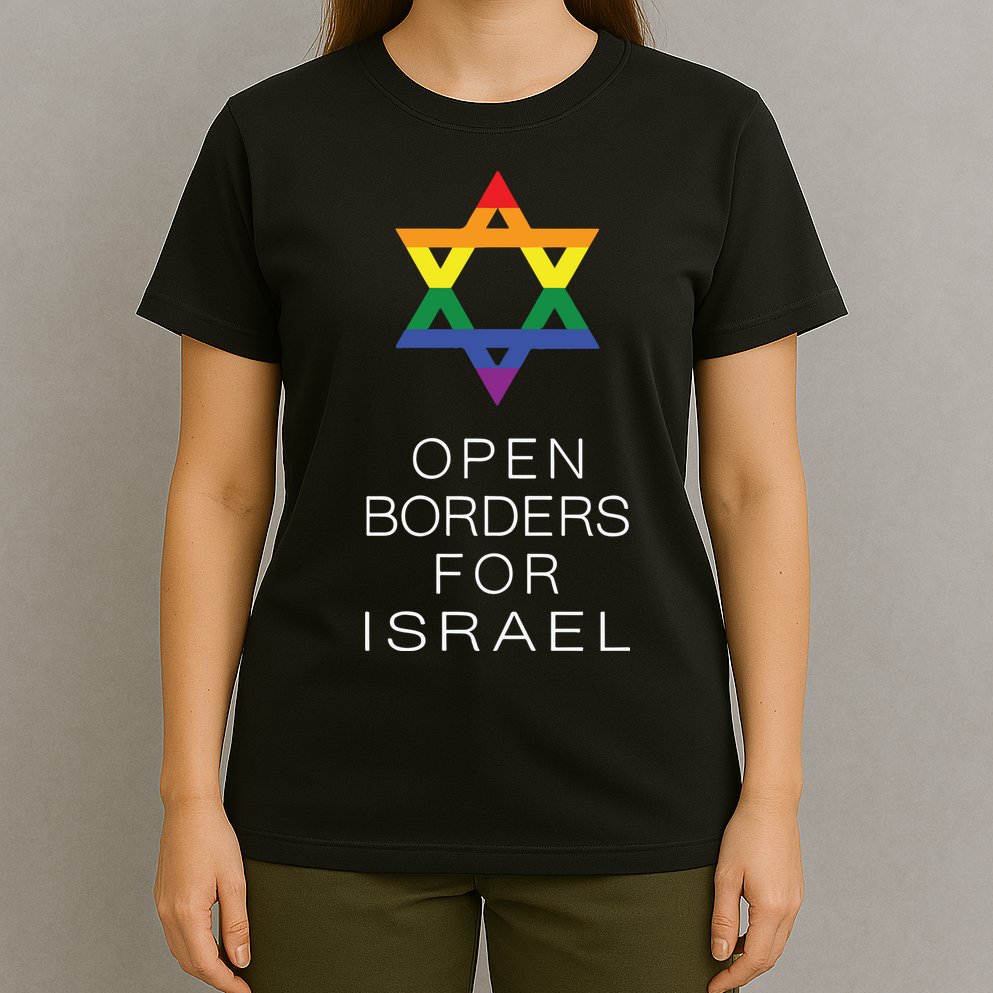 9Mmsmg Lgbtq Jewish Pride Open Borders For Israel T-Shirt