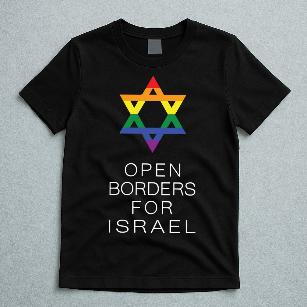 9Mmsmg Lgbtq Jewish Pride Open Borders For Israel T-Shirt