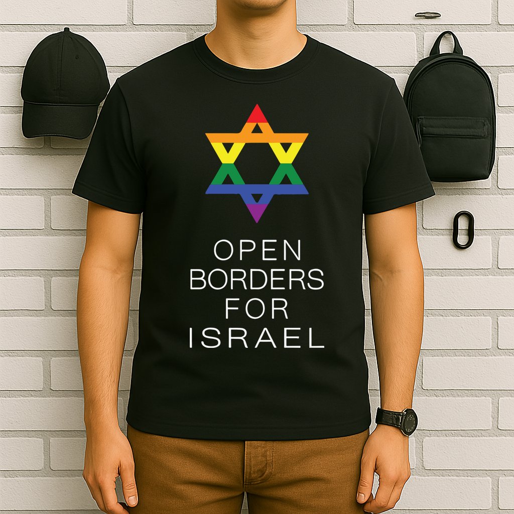 9Mmsmg Lgbtq Jewish Pride Open Borders For Israel T-Shirt