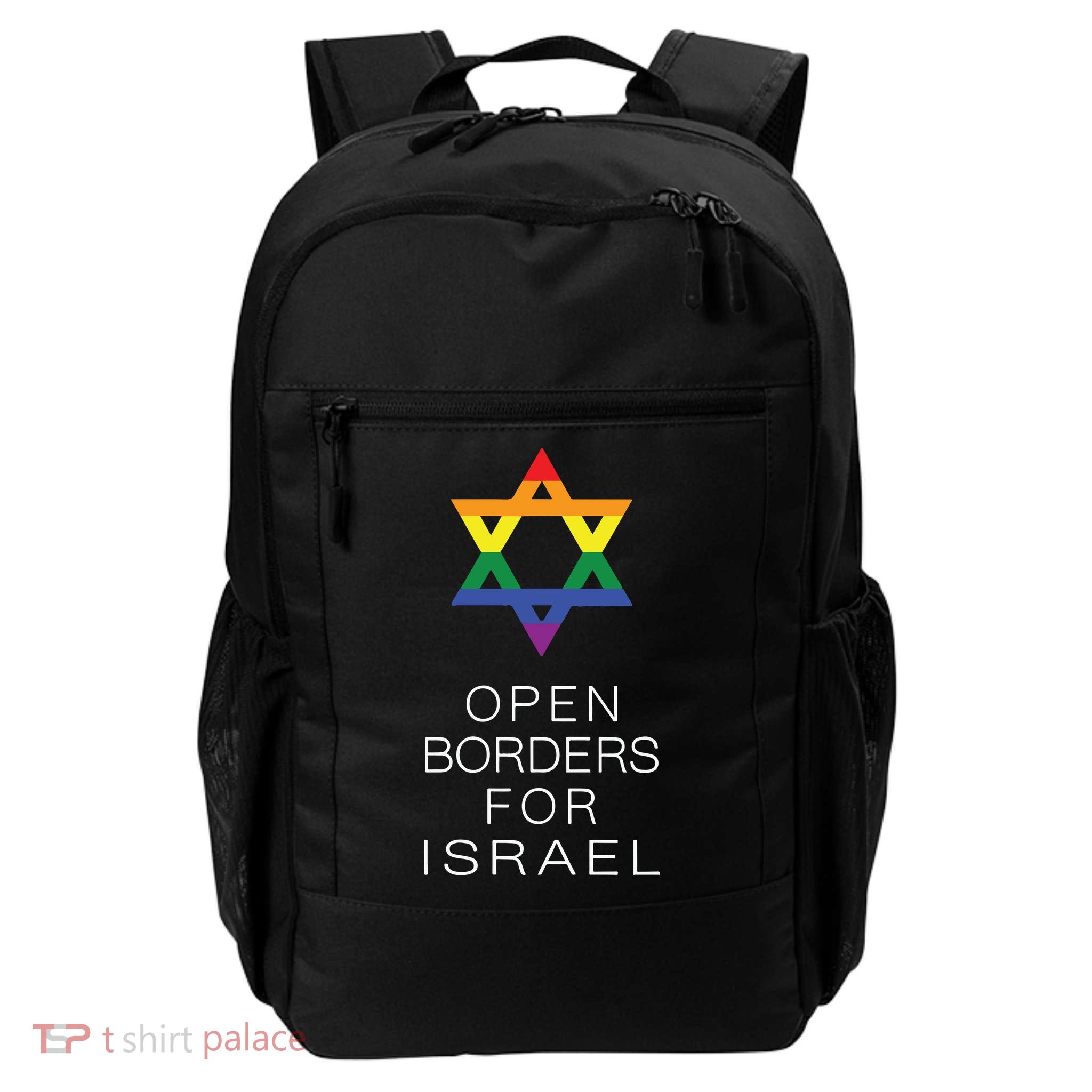 9Mmsmg Lgbtq Jewish Pride Open Borders For Israel Daily Commute Backpack