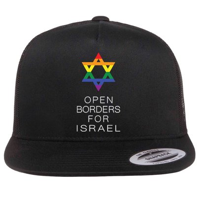 9Mmsmg Lgbtq Jewish Pride Open Borders For Israel Flatbill Hat
