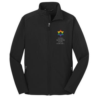 9Mmsmg Lgbtq Jewish Pride Open Borders For Israel Core Soft Shell Jacket