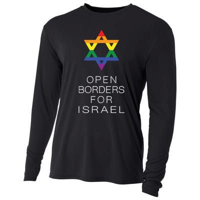 9Mmsmg Lgbtq Jewish Pride Open Borders For Israel Cooling Performance Long Sleeve Crew