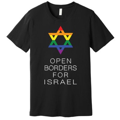 9Mmsmg Lgbtq Jewish Pride Open Borders For Israel Premium T-Shirt