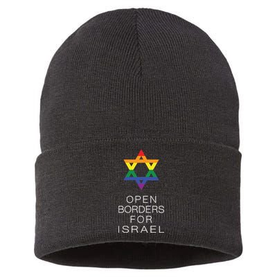 9Mmsmg Lgbtq Jewish Pride Open Borders For Israel Sustainable Knit Beanie