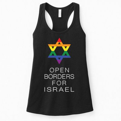 9Mmsmg Lgbtq Jewish Pride Open Borders For Israel Womens Tank Top