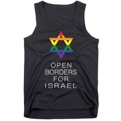 9Mmsmg Lgbtq Jewish Pride Open Borders For Israel Tank Top