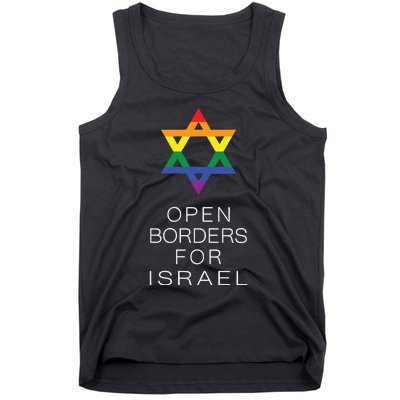 9Mmsmg Lgbtq Jewish Pride Open Borders For Israel Tank Top