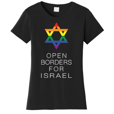 9Mmsmg Lgbtq Jewish Pride Open Borders For Israel Women's T-Shirt