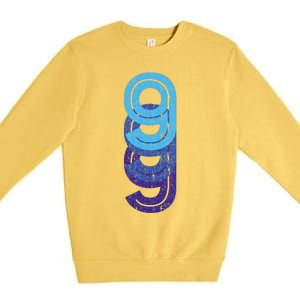 9 Lucky Number 9th Year Birthday Age Sports Team Premium Crewneck Sweatshirt