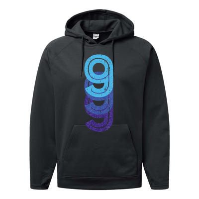 9 Lucky Number 9th Year Birthday Age Sports Team Performance Fleece Hoodie