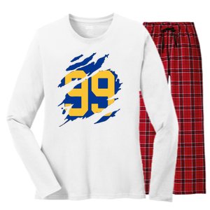 99 LA RAMS Women's Long Sleeve Flannel Pajama Set 