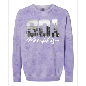 901 Memphis Area Code Tennessee Memphis City Skyline Colorblast Crewneck Sweatshirt