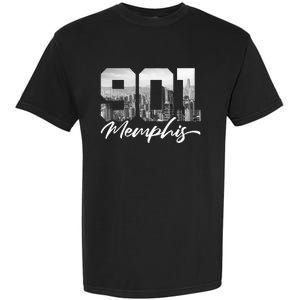 901 Memphis Area Code Tennessee Memphis City Skyline Garment-Dyed Heavyweight T-Shirt