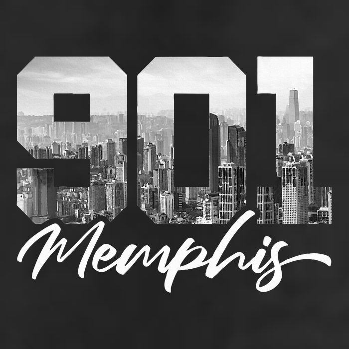 901 Memphis Area Code Tennessee Memphis City Skyline 7 Panel Mesh Trucker Snapback Hat