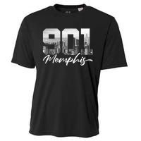 901 Memphis Area Code Tennessee Memphis City Skyline Cooling Performance Crew T-Shirt