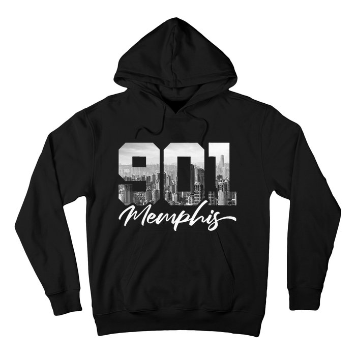 901 Memphis Area Code Tennessee Memphis City Skyline Hoodie