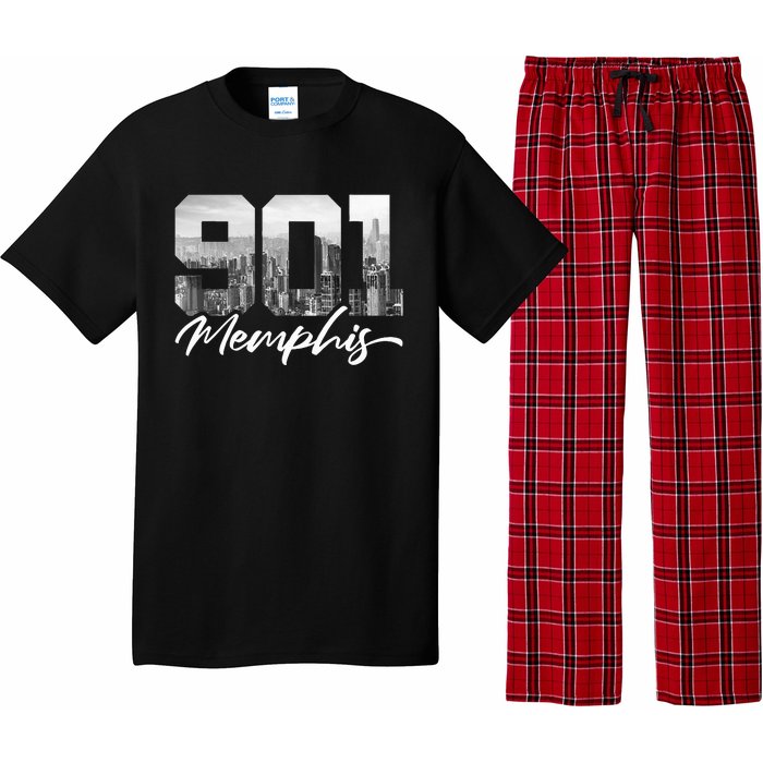 901 Memphis Area Code Tennessee Memphis City Skyline Pajama Set