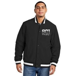 901 Memphis Area Code Tennessee Memphis City Skyline Insulated Varsity Jacket