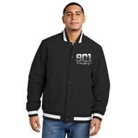 901 Memphis Area Code Tennessee Memphis City Skyline Insulated Varsity Jacket