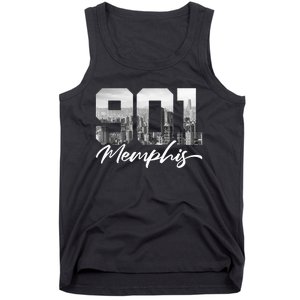 901 Memphis Area Code Tennessee Memphis City Skyline Tank Top