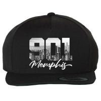 901 Memphis Area Code Tennessee Memphis City Skyline Wool Snapback Cap