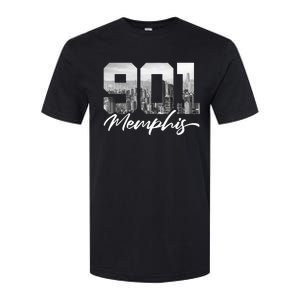 901 Memphis Area Code Tennessee Memphis City Skyline Softstyle CVC T-Shirt