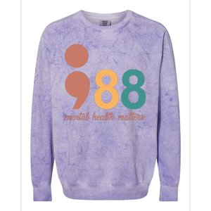 988 Mental Health Matters Retro Colorblast Crewneck Sweatshirt