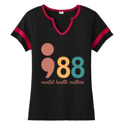 988 Mental Health Matters Retro Ladies Halftime Notch Neck Tee