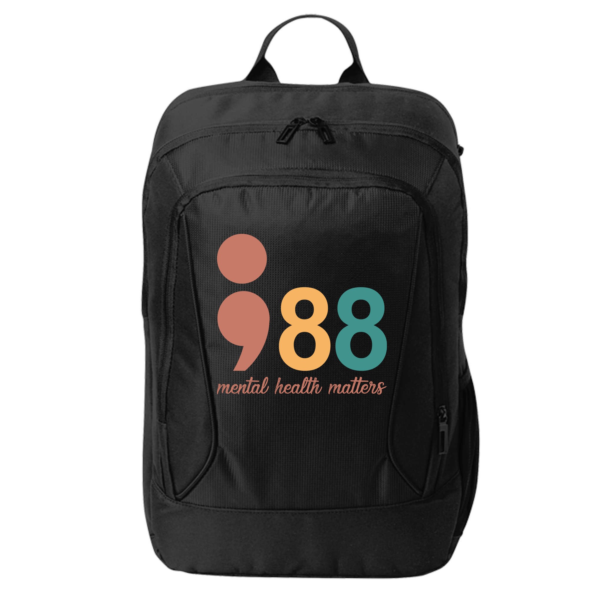 988 Mental Health Matters Retro City Backpack