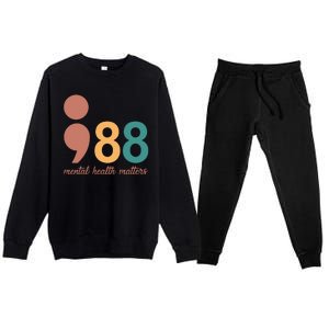 988 Mental Health Matters Retro Premium Crewneck Sweatsuit Set