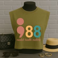 988 Mental Health Matters Retro Garment-Dyed Women's Muscle Tee