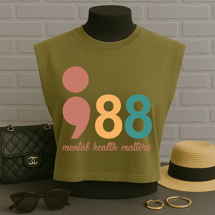 988 Mental Health Matters Retro Garment-Dyed Women's Muscle Tee