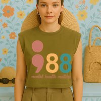 988 Mental Health Matters Retro Garment-Dyed Women's Muscle Tee