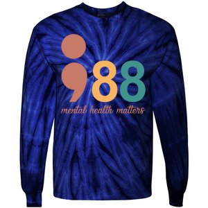 988 Mental Health Matters Retro Tie-Dye Long Sleeve Shirt