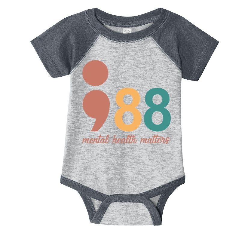 988 Mental Health Matters Retro Infant Baby Jersey Bodysuit