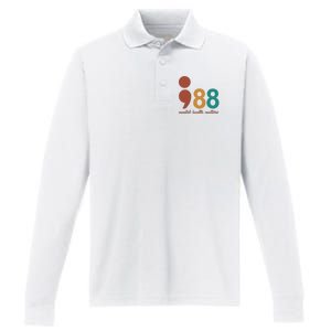 988 Mental Health Matters Retro Performance Long Sleeve Polo