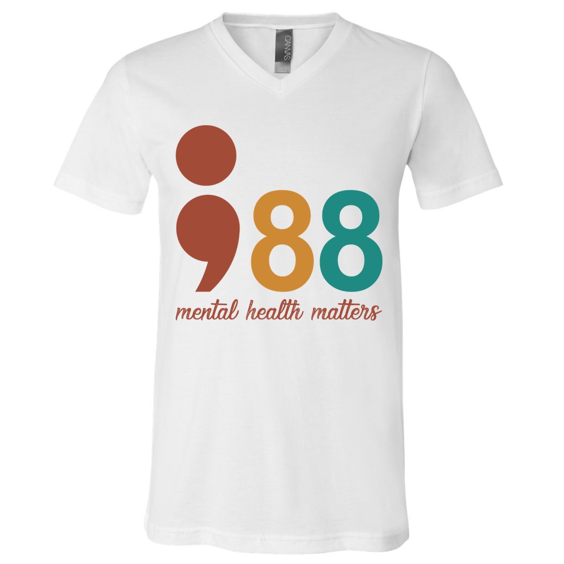 988 Mental Health Matters Retro V-Neck T-Shirt