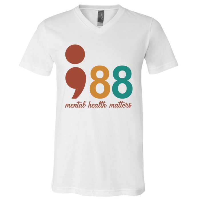 988 Mental Health Matters Retro V-Neck T-Shirt