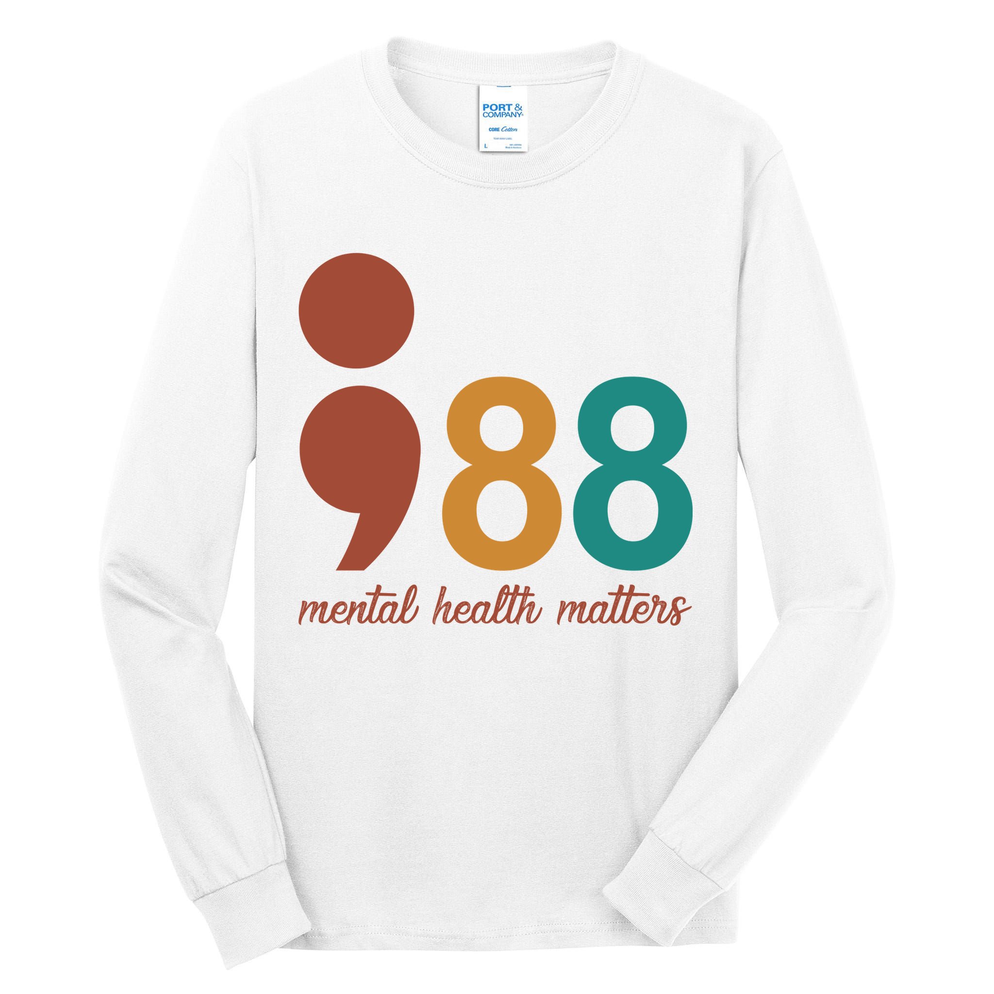 988 Mental Health Matters Retro Tall Long Sleeve T-Shirt