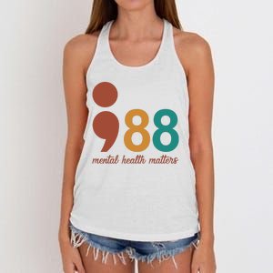 988 Mental Health Matters Retro Women's Knotted Racerback Tank