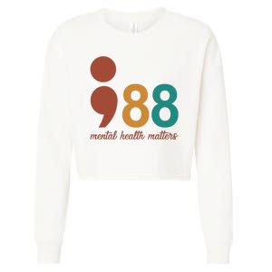 988 Mental Health Matters Retro Cropped Pullover Crew