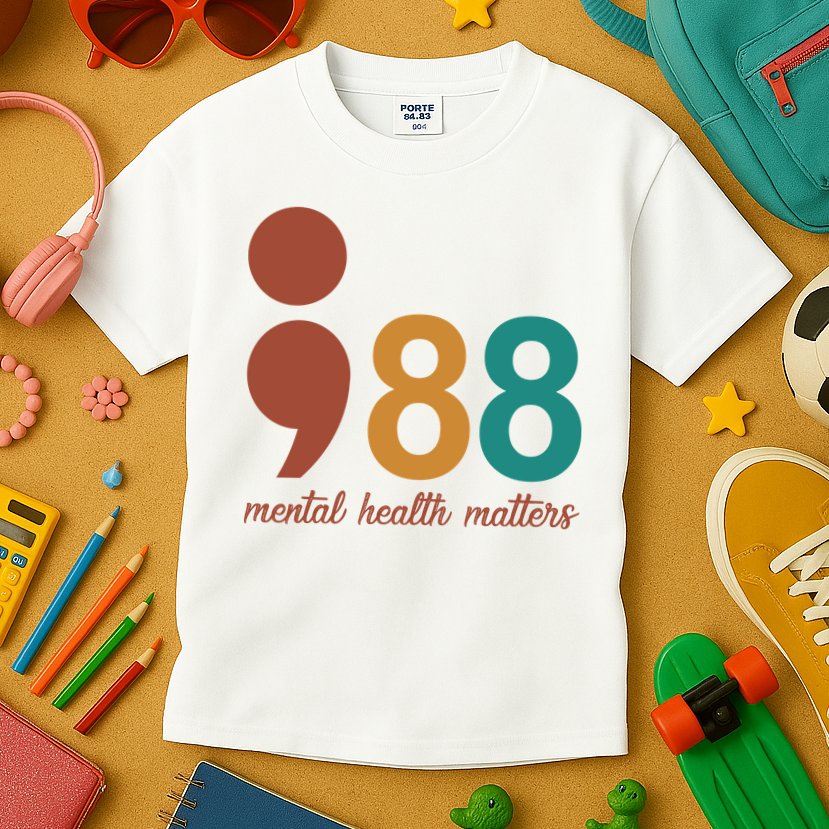988 Mental Health Matters Retro Kids T-Shirt