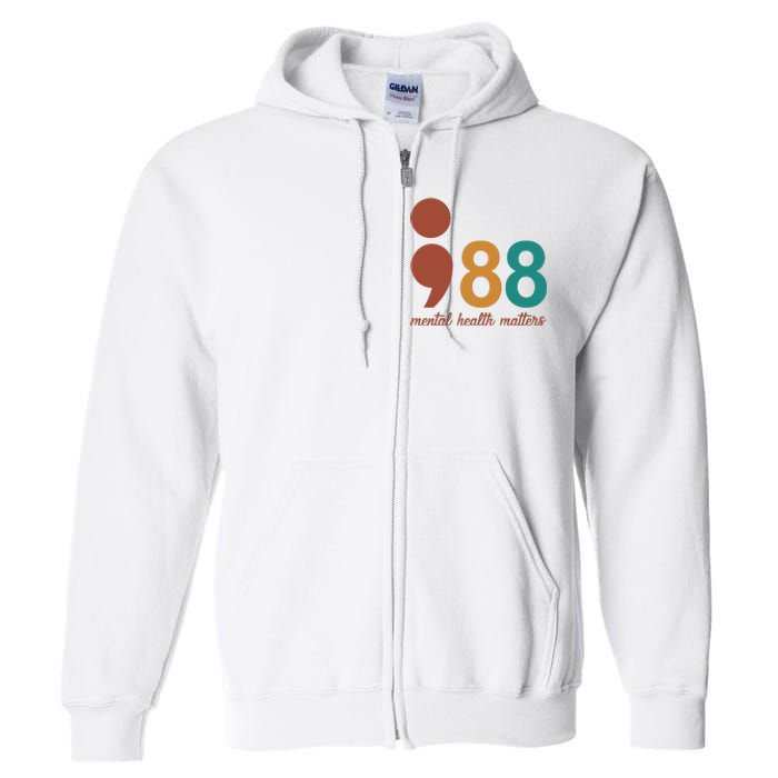 988 Mental Health Matters Retro Full Zip Hoodie