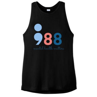 988 Mental Health Matters Suicide Prevention Awareness Ladies PosiCharge Tri-Blend Wicking Tank