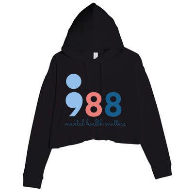 988 Mental Health Matters Suicide Prevention Awareness Crop Fleece Hoodie