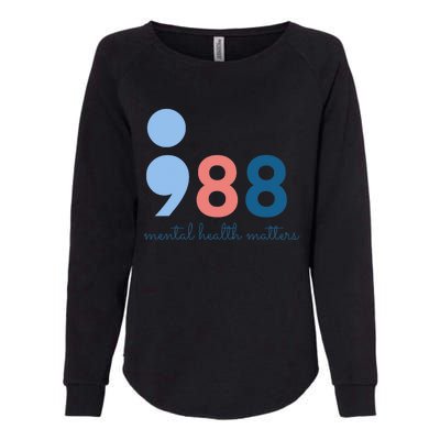 988 Mental Health Matters Suicide Prevention Awareness Womens California Wash Sweatshirt