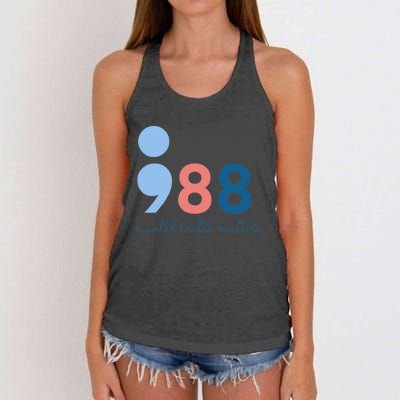 988 Mental Health Matters Suicide Prevention Awareness Women's Knotted Racerback Tank