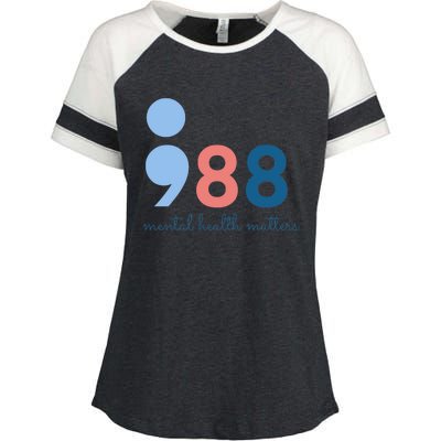 988 Mental Health Matters Suicide Prevention Awareness Enza Ladies Jersey Colorblock Tee